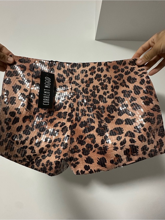Dolls Kill Pants - Dolls Kill Rose Pink Sequin Leopard Jean Shorts